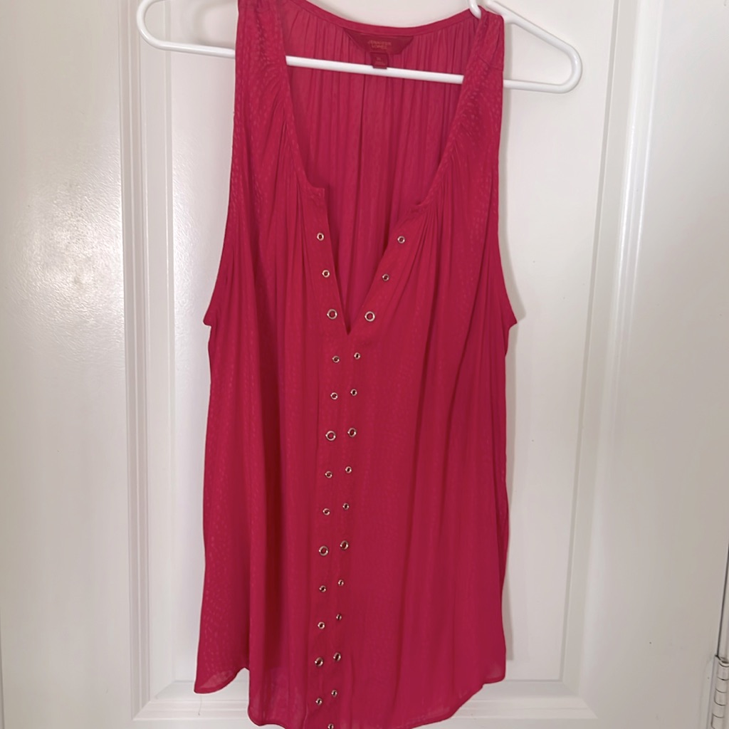Jen Lo Hot Pink Sleeveless Top Size Xl